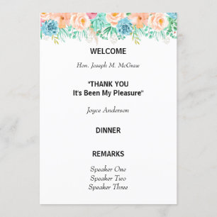 Peach and Green Floral Retirement Program