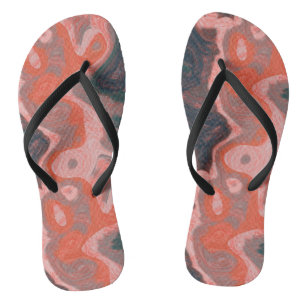 Peach and green Swirl abstract Thongs