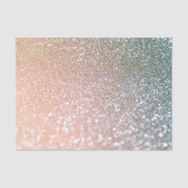 Peach and Grey Sparkle Glamour Glitter Tissue Paper (Front)