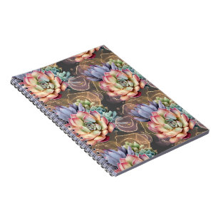Peach and Grey Succulents Notebook