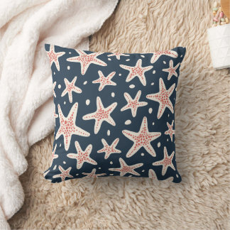 Peach and Ivory Starfish  Cushion