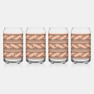 Peach and Mocha Spiral Pattern Can Glass