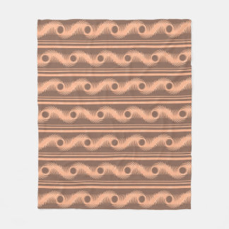 Peach and Mocha Spiral Pattern Fleece Blanket