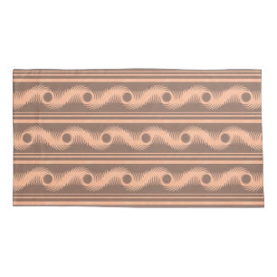 Peach and Mocha Spiral Pattern Pillowcase
