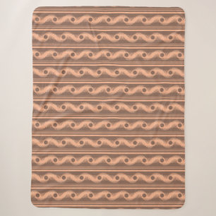 Peach and Mocha Spiral Pattern Sherpa Blanket