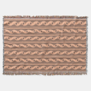 Peach and Mocha Spiral Pattern Throw Blanket