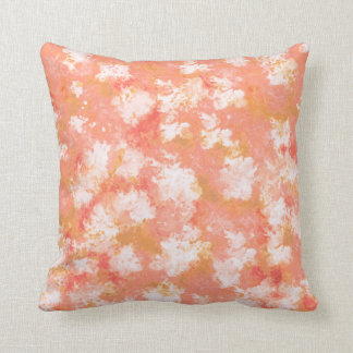 Peach and Orange Foral Abstract Throw Pillow