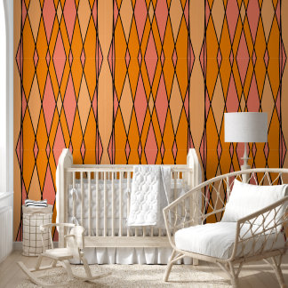 Peach and orange geometric abstract design  wallpaper