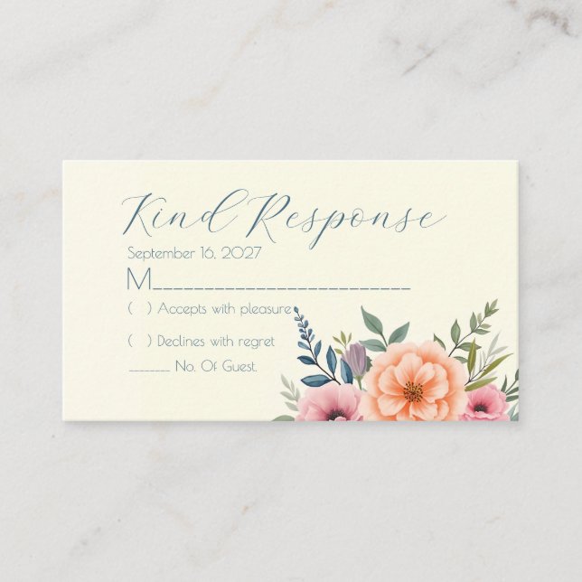 Peach and Petal Dream Enclosure Card (Front)