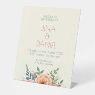 Peach and Petal Dream Pedestal Sign