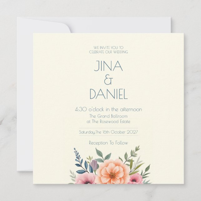 Peach and Petal Dream Save The Date (Front)