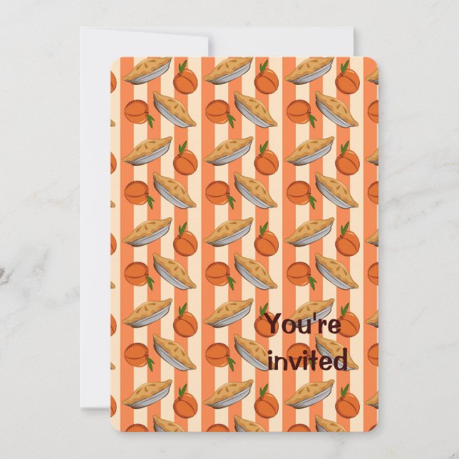 Peach and  pie patten invitation (Front)
