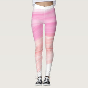 Peach and Pink Brush Stroke  Leggings