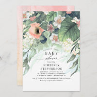Peach and Pink Floral Elegant Baby Shower