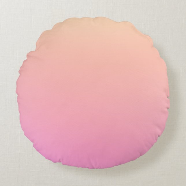 Peach and pink gradient round cushion (Front)