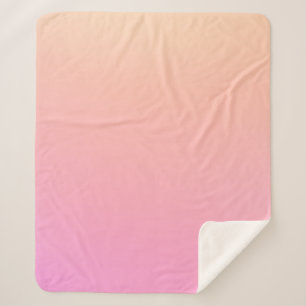 Peach and pink gradient sherpa blanket
