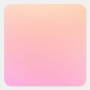 Peach and pink gradient square sticker