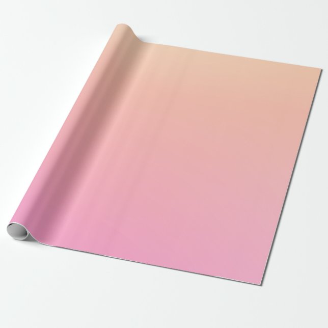 Peach and pink gradient wrapping paper (Unrolled)