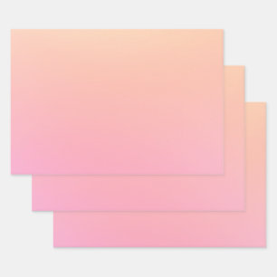 Peach and pink gradient wrapping paper sheet