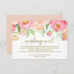 Peach and Pink Peony Flowers Wedding Wishing Well Enclosure Card<br><div class="desc">This peach and pink peony flowers wedding wishing well card is perfect for an elegant wedding. The floral design features a beautiful arrangement of watercolor peonies in shades of blush and coral matched with dainty faux gold foil calligraphy. Personalise this invitation enclosure card with your names, and feel free to...</div>