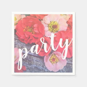 Peach and Poppy Party Napkin
