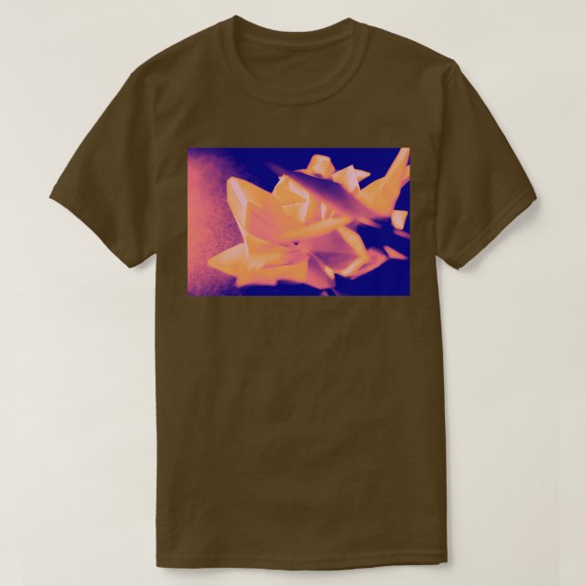 Peach and Purple Origami Flower T-Shirt (Design Front)