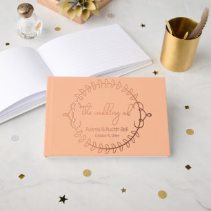 Peach and Rose Gold Foil Wedding Guest Book