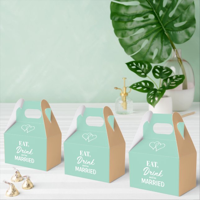 Peach and teal colour custom wedding favour box (Multiple)