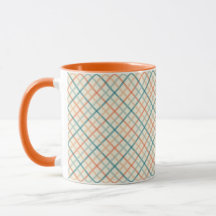 Peach and Teal Plaid Design