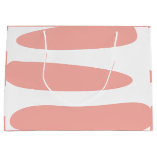 Peach and White Abstract  Large Gift Bag