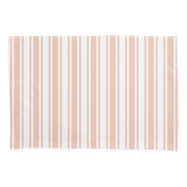 Peach and white candy stripes pillowcase (Front)