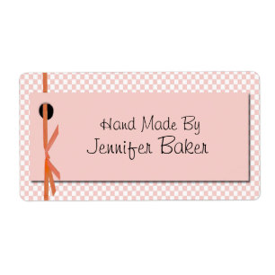 Peach and White Chequered Package Labels