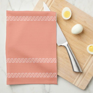 Peach and White Tea Towel