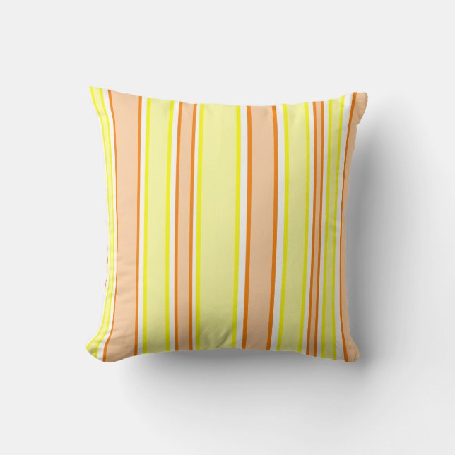 Peach and Yellow Stripes Cushion (Front)