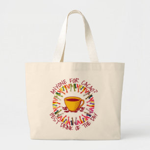 Peach ANYONE FOR CACAO Customisable Large Tote Bag