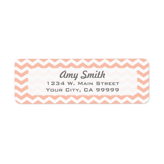 Peach Apricot Chevron Return Address Labels