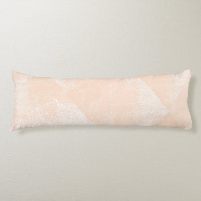 Peach/Apricot Minimal Geometric Ink Texture Body Cushion (Front)