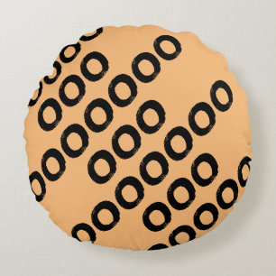 Peach Apricot Minimal Modern Round Cushion