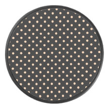 Peach Apricot Polka Dots on a Black Background
