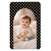 Peach Apricot Polka Dots on a Black Background