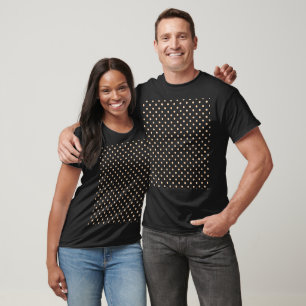 Peach Apricot Polka Dots on a Black Background T-Shirt