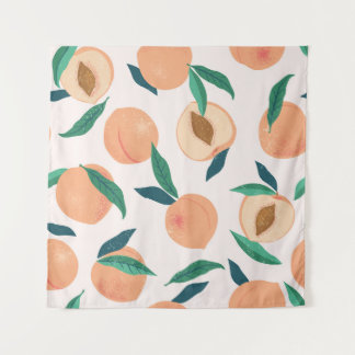 Peach Apricot: Tropical Seamless Pattern. Tapestry