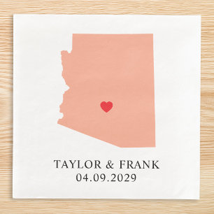 Peach Arizona Wedding Napkin