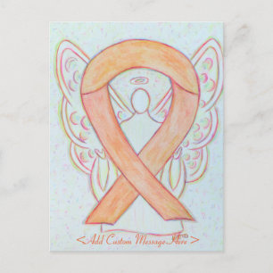 Peach Awareness Ribbon Angel Custom Postcard