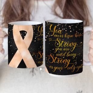Peach Awareness Ribbon Mug Design