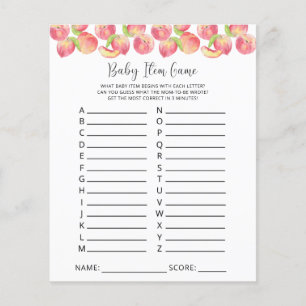 Peach Baby Item Game. Baby Shower Game