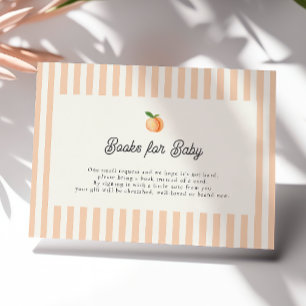 Peach Baby Shower Books for Baby Enclosure Card