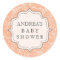 Peach Baby Shower Dessert Table Tag Label Sticker