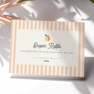 Peach Baby Shower Diaper Raffle Enclosure Card
