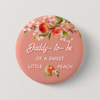 Peach Baby Shower Family Dad 6 Cm Round Badge